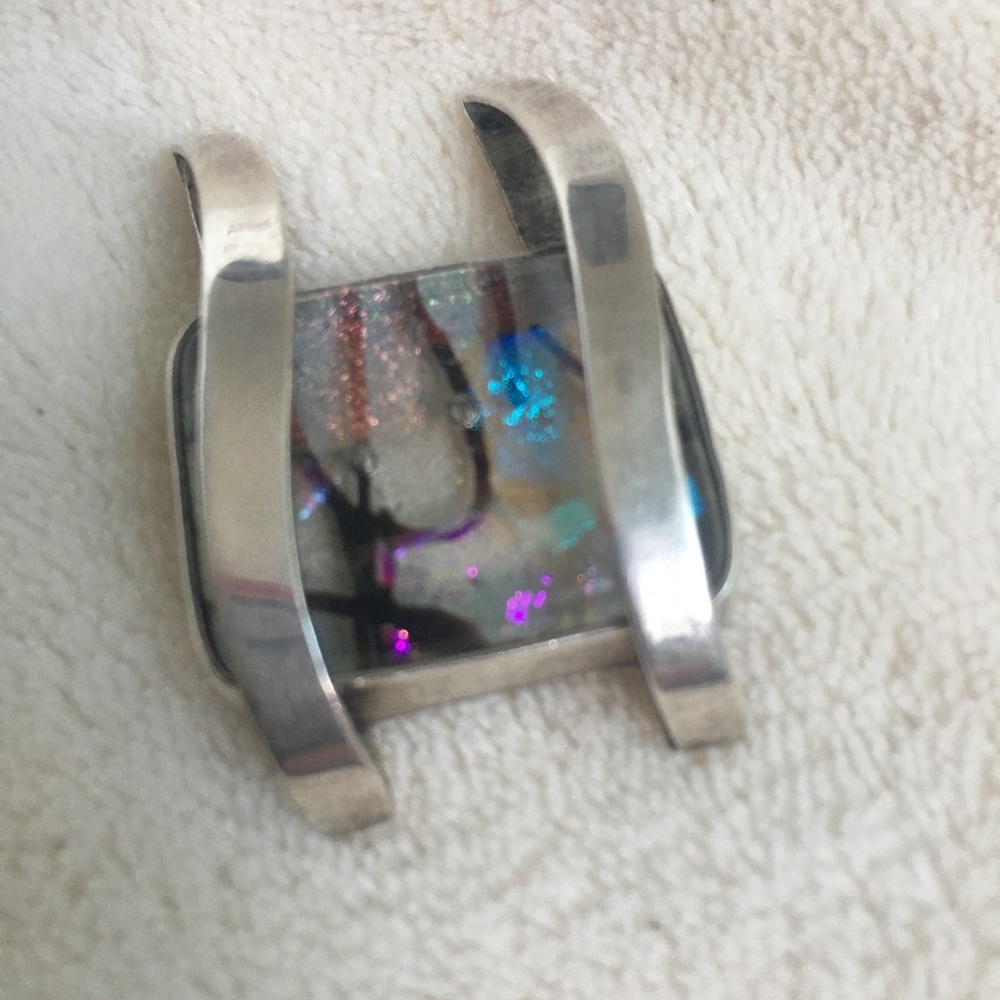Silver and glass pendant